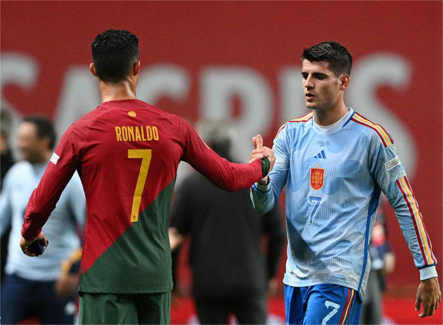 欧国联赛况：西班牙1-0葡萄牙进四强，莫拉塔尾声绝杀，C罗错失良机