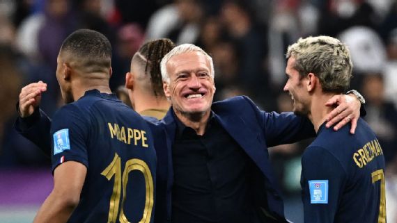 法国主教练德尚：法国队在世界杯1/4决赛中击败英格兰队有点幸运