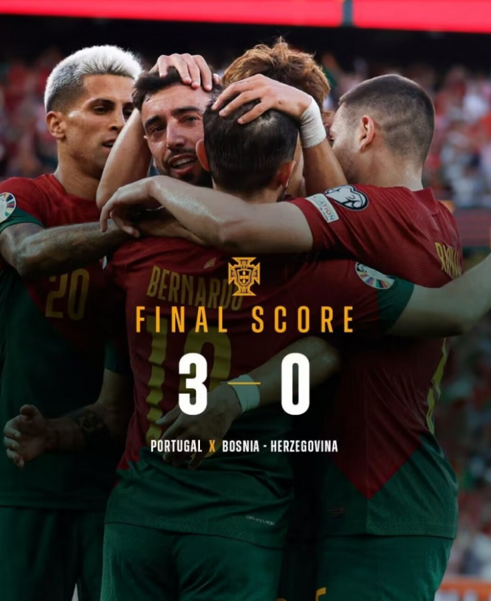 葡萄牙3-0波黑，葡萄牙完胜波黑，欧预赛取得三连胜