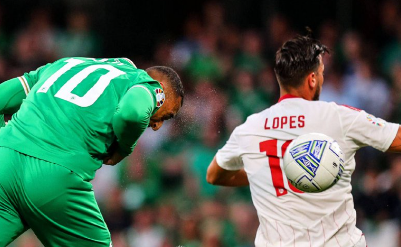欧洲杯预选赛，爱尔兰3-0直布罗陀全场数据对比